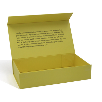 Customizable Yellow Folding Foldable Magnetic Lid Gift Packaging Box