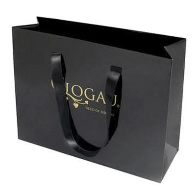 Custom Printed Folding Papper Carrier Bags Luxury Brand Paper Shopping Bags For Boutique